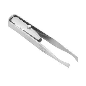 Пинцет для бровей из нержавеющей стали со светодиодной подсветкой Профессиональный пинцет для бровей с подсветкой Зажим для удаления волос с бровей и ресниц Женские инструменты для макияжа