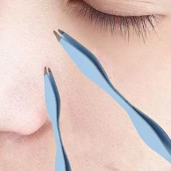 Пинцет для бровей с двойными концами, универсальный маленький размер, щипцы для завивки ресниц из нержавеющей стали, встроенные зажимы для завивки ресниц для женщин розы красного