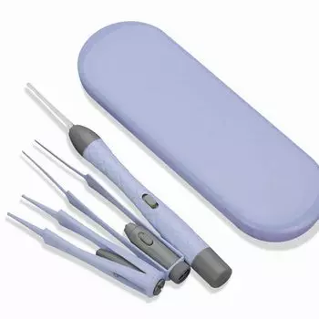 Пинцет для чистки ушей с подсветкой USB для удаления ушных соплей Earpick Earpick с функцией очистки носа для чистого портативного света, перезаряжаемый, чистка, пинцет, фиолетовый