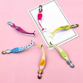 Пинцет для наращивания ресниц, противоскользящий мини-эргономичный практичный аксессуар в форме русалки из нержавеющей стали для красоты E