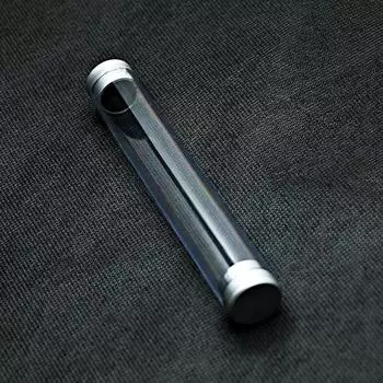 Пинцет для ресниц с прозрачным футляром, ложечка для чистки ушей, игла для удаления прыщей и кристальный тубус для хранения ручек серебряный