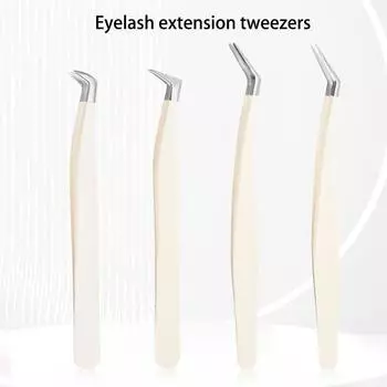Пинцет для ресниц с удлинительным зажимом из нержавеющей стали, антистатический сверхтвердый высокоточный пинцет с волоконными наконечниками, инструменты для макияжа as the picture