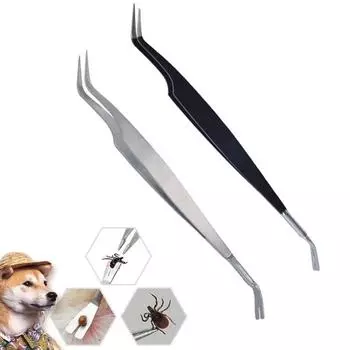 Пинцет из нержавеющей стали для удаления клещей Профессиональные домашние животные Пинцет для удаления клещей и блох Домашние животные