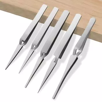 Пинцет из нержавеющей стали с крестообразным обратным круглым наконечником и обратной вилкой, заостренный, экономящий труд, фиксированный самоблокирующийся зажим, ручные инструменты 5