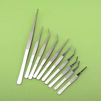 Пинцет из нержавеющей стали с прямыми заостренными концами, 1 шт., универсальные зажимы для игл и ниток 12.5cm