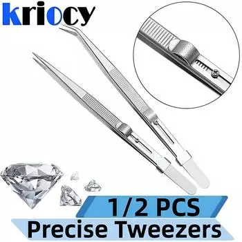 Пинцет из нержавеющей стали с регулируемым замком-защелкой, антистатический пинцет, инструмент для изготовления ювелирных изделий, инструменты для ремонта электронных компонентов 1 PC Straight