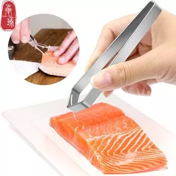 Пинцет из нержавеющей стали с рыбьей косточкой, зажим для волос в виде свиньи, пинцет, зажим для волос в виде курицы, зажим для волос в виде утки, пищевой кухонный гаджет 1pcs flat end