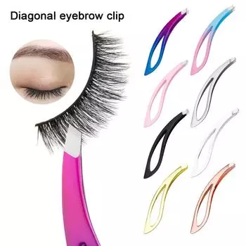 Пинцет из нержавеющей стали, угловой зажим для бровей, зажим для ремонта бровей, угловой зажим для удаления волос, инструменты для макияжа 3