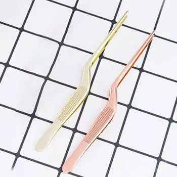 Пинцет с нескользящим покрытием, высокопрочная нержавеющая сталь, щипцы для презентаций, барбекю, инструмент для морепродуктов розового золота