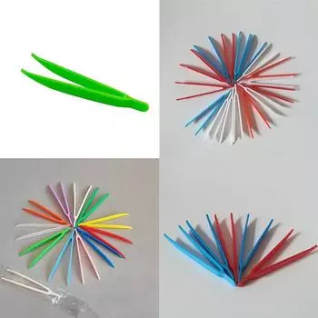 Пинцеты для красоты, пластиковые зажимы, игрушки, пластиковая независимая упаковка, многоцветные одноразовые пинцеты, локоть, 20 шт., детские поделки 7.5cm красный