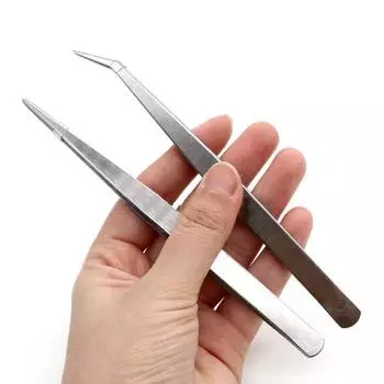 Пинцеты из нержавеющей стали с толстым локтем для ресниц, гнезд, волос, садоводства и ремонта телекоммуникаций