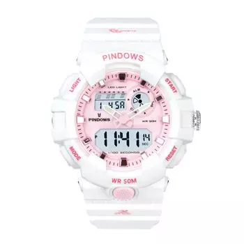 PINDOWS Военные Спортивные Электронные Дата 50m Water Analog Digital Часы Дисплей Часы Мужские Часы, Мужские Часы, Часы, Дисплей, Многофункциональные,
