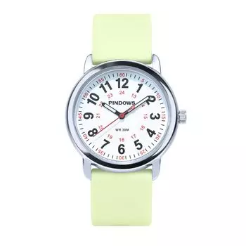 PINDOWS женские аналоговые кварцевые часы с силиконовым ремешком для молодых поколений и студентов, водонепроницаемые наручные часы унисекс с высокой видимостью, легко читаемые