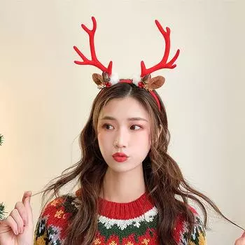 Pine Cones Non-slip Large Antlers Korean Style Hairbands Elk Christmas Headband Women Hair Hoop D