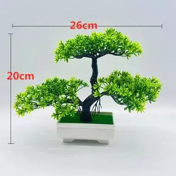 Pine Greeting The Guests Artificial Bonsai Plastic Plant Living Room And Office Green