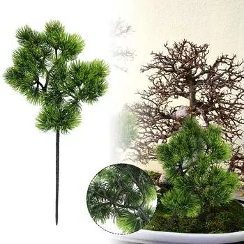 Pine Tree Branches Artificial Plastic Fall Christmas Decorations Greenery Flower Arrangement Leaves Wreath Leaf Artificial Plant