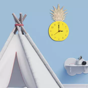 Pineapple Wall Clock - Modern Decor for Home Or Office чёрный