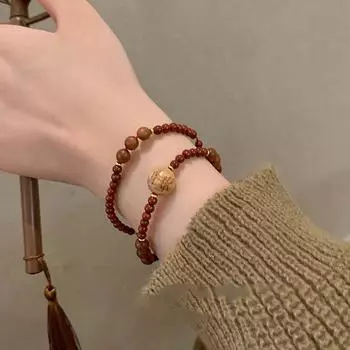 Ping An Happy Fu Новый китайский браслет из камня для женщин в стиле ретро, этнический стиль, нишевый дизайн, бисерные украшения