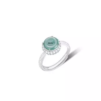 Ping An Стерлинговое серебро 925 Регулируемые нефритовые парные кольца – Новый китайский трендовый стиль Adjustable