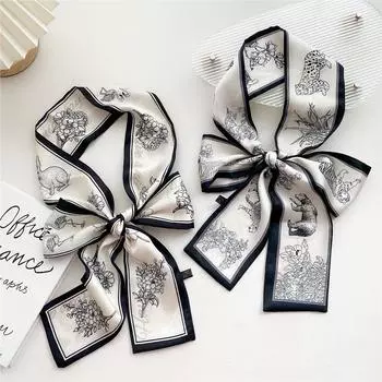 Pingjiao New Style Spring And Autumn Professional Decoration Versatile Small Silk Scarf Women S Scarf Narrow Long Hair Strap Tie Bag Belt 8*154cm