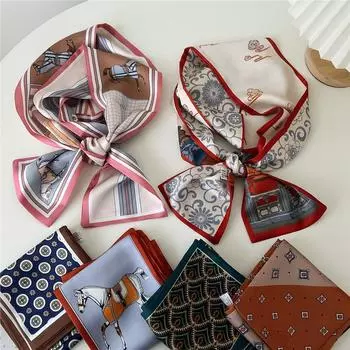 Pingjiao новый стиль весна и осень профессиональное украшение универсальный маленький шелковый шарф женский шарф узкий длинный ремень для волос галстук сумка пояс 12*145cm