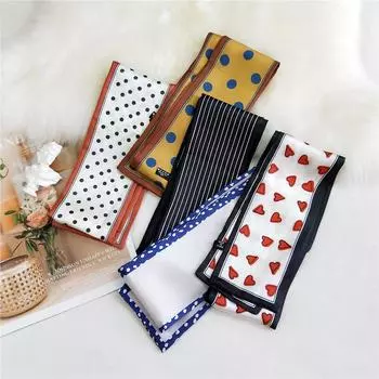 Pingjiao новый стиль весна и осень профессиональное украшение универсальный маленький шелковый шарф женский шарф узкий длинный ремень для волос галстук сумка пояс 9*98cm