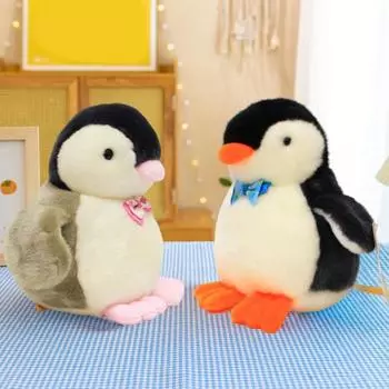 Пингвин плюшевая игрушка Рождественский подарок Мягкая универсальная плюшевая игрушка со звуком для детей-коллекционеров чёрный