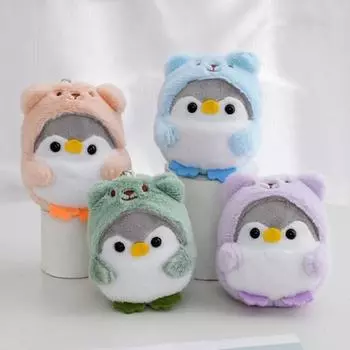 Пингвин плюшевый брелок милый пингвин кулон шляпа брелок для девочек подарки фиолетовый