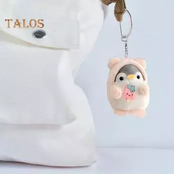 Пингвин плюшевый брелок милый пингвин носить шляпу кулон для девочек кавайный мультфильм пингвин форма школьный рюкзак брелок подарки 10cm зелёный