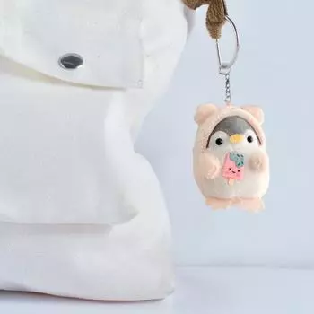 Пингвин плюшевый брелок милый пингвин носить шляпу кулон для девочек кавайный мультяшный пингвин 10cm фиолетовый