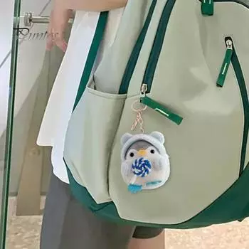 Пингвин плюшевый брелок милый пингвин носить шляпу кулон для девочек кавайный мультфильм пингвин форма школьный рюкзак брелок подарки 10cm синий