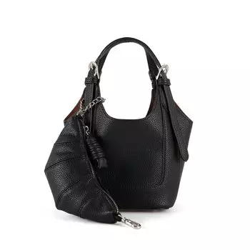 Pinio 2025 New Fashion Shoulder Handbag Solid Niche Commuter Messenger Bag High Sense Bucket Bag Women Black