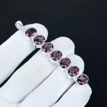 Pink Amethyst Pendant, 925 Sterling Silver Pendant, Handmade Pendant, Antique Pendant, Pink Amethyst Gemstone Pendant, Gift For Her 3.14 розовый