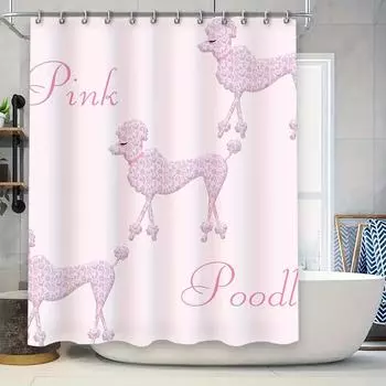Pink and White Mandala Shower Curtain Modern Decorative Bath Liner for Bathroom 3D Printed Waterproof Fabric Size: Customizable 90x180cm
