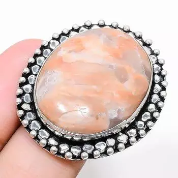 Pink Aragonite Gemstone 925 Sterling Silver Jewelry Ring Size 9 h3g58 9 розовый