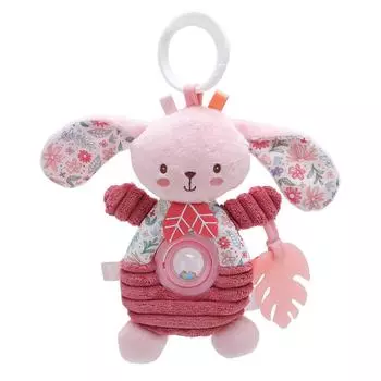Pink Baby Plush Hanging Toy Cute Cartoon Portable Stroller Activity Toy for Baby Cribs and Cars