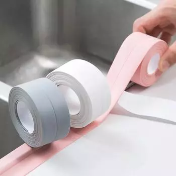 Pink Bathroom and Kitchen Waterproof Tape Scalable Sealed Waterproof Tape Sink Edge Sealed Waterproof Tape Bathroom Kitchen Tool