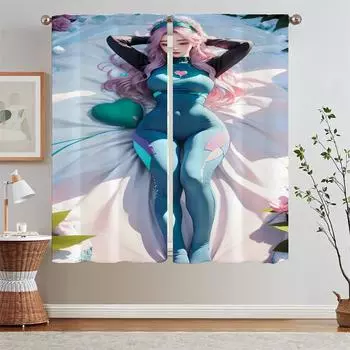 Pink Beauty 2 Window Blinds Curtains for Living Room Decoration Bathroom Curtain Tiebacks Customs Free Shipping Products Blind W50xH70cmx2pcs-CL