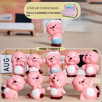Розовый бобер Loopy серия слепая коробка детская фигурка аниме периферийная игрушка настольный офис спальня гостиная украшение украшение подарок