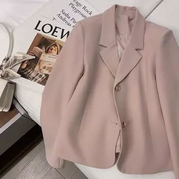 Розовый блейзер женский маленький весенний новый короткий высококачественный повседневный маленький костюм S