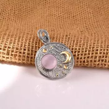 Pink Cat s Eye Gemstone 925 Sterling Silver Jewelry Handmade Women Pendant 1.30 PP-33-47