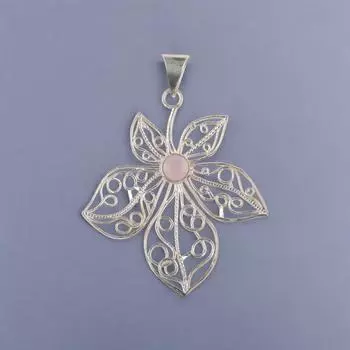 Pink Chalcedony Gemstone 925 Sterling Silver Jewelry Handmade Boho Pendant 2.29 CP-19-17