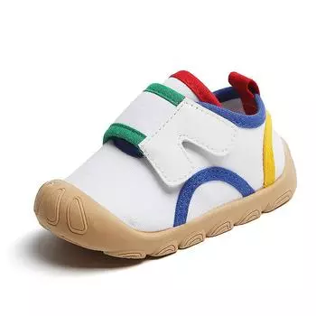 Pink Children Casual Shoes Breatheable Hook & Loop Cute Color Matching 2024 New Summer Versatile Kids Canvas Shoes for Boys 13 чёрный