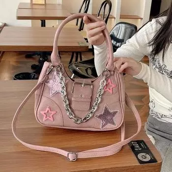 Pink crossbody bag for women vintage biker bags complete set bag