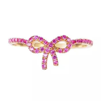 Pink Crystal Bowknot Rings for Women Girls Sweet Cool Butterfly Knot Finger Rings Party Fashion Jewelry Gift Accessories 7