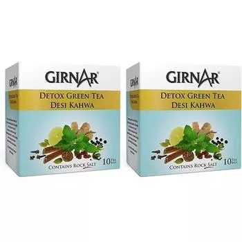 Pink Delight | Зеленый чай Girnar, Desi Kahwa, |10 чайных пакетиков в каждой упаковке | Упаковка из 2 шт. | 50 г