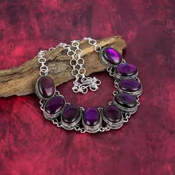 Ожерелье с розовым лабрадоритом, драгоценные камни, ожерелье из чистого серебра 925 пробы, подарок для женщин, ожерелье ручной работы Adjustable With 18 Inches розовый