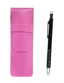Pink grain leather pencil case metal color mechanical pencil black SASP-SI2067SP-B