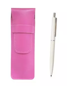 Pink grained leather pencil case AP150 1965 reprint edition Ladies mechanical pencil set with knock type metal clip White SASP-AP150S-W