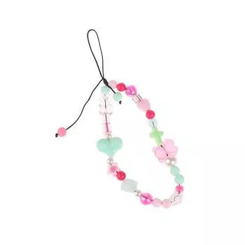 Pink Green Love Heart Mobile Phone Chain Star Bear Pendant Phone Strap Cell Phone Lanyard Camera Chains Keychain Bag Decor Gifts